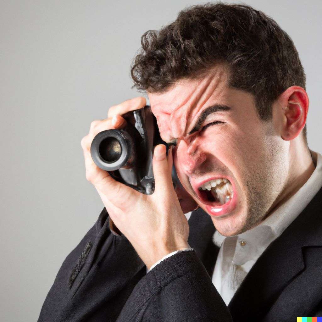 a representation of anxiety in a professional photography studio